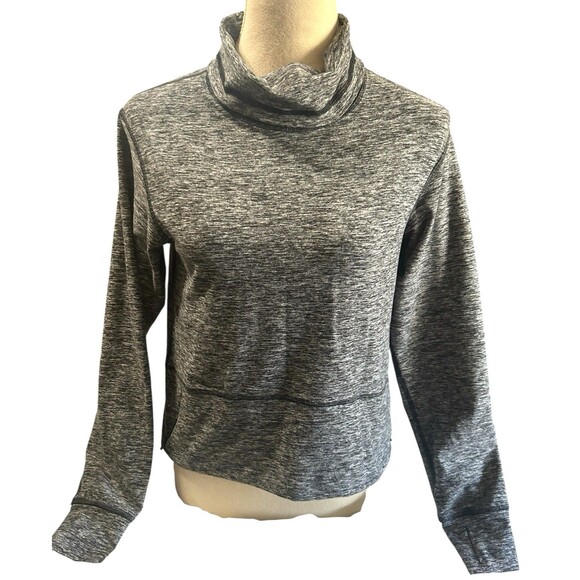 Lululemon Ready to Rulu Heathered Black Gray Fleece Pullover  W3DTYS size 2 - Picture 3 of 12